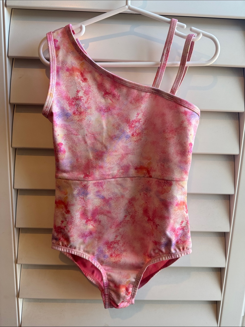 Cat & Jack One-Shoulder Pink Watercolor Leotard - Picture 1 of 3